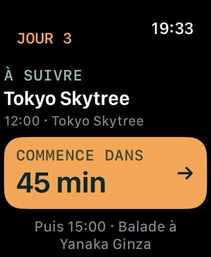 Apple Watch : à suivre, Tokyo Skytree, commence dans 45 minutes