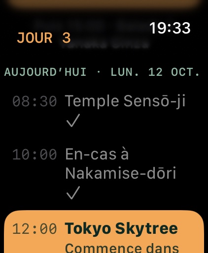 Apple Watch : les plans du jour dans l’ordre